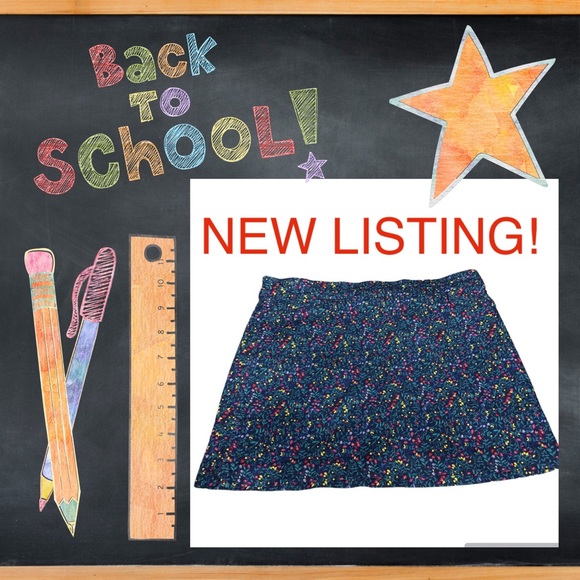 Stretch denim skorts colorful floral pattern lightweight EUC 16R - Picture 4 of 6